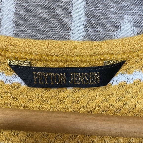 Peyton Jensen Striped Yellow & Cream Tank Top in Waffle Knit Size: Medium - Picture 3 of 3